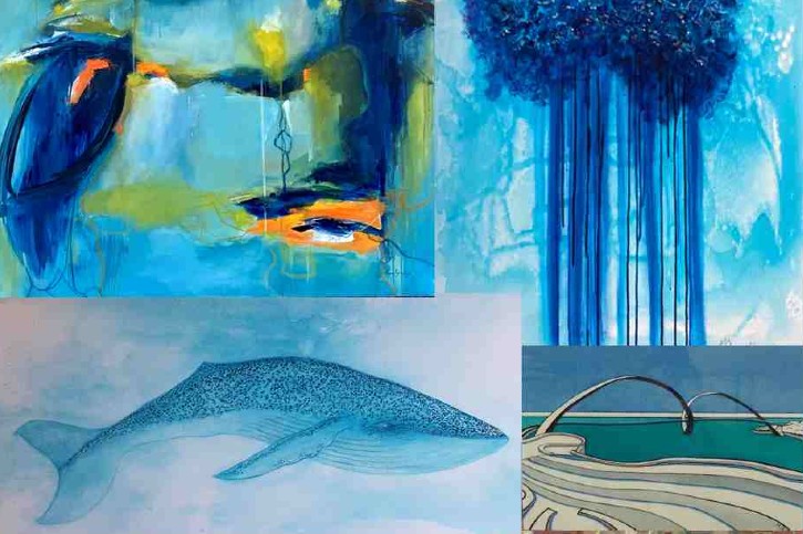 Blue Art of Giving exhibition composite for artworks
