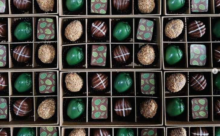 grid of decorative easter chocolates