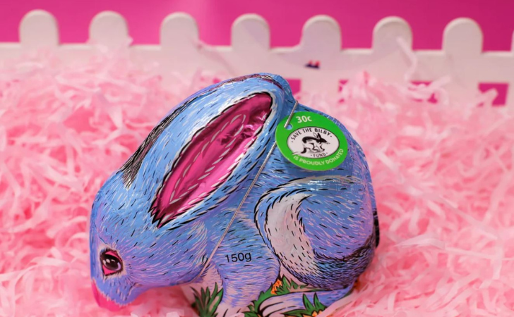 easter bilby in pink straw