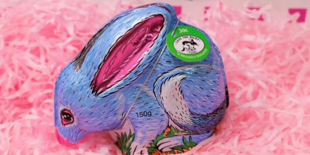 easter bilby in pink straw