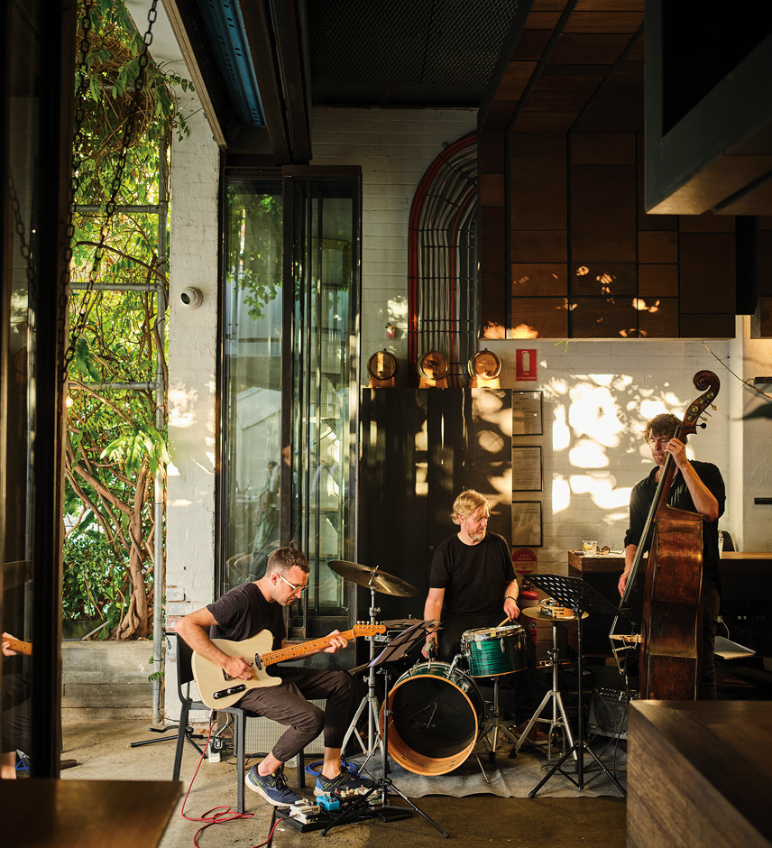 jazz trio playing instruments