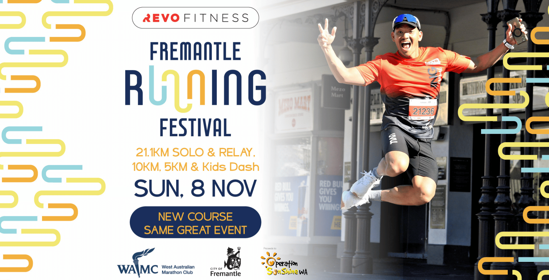 an event poster for the Fremantle Running Festival 2026