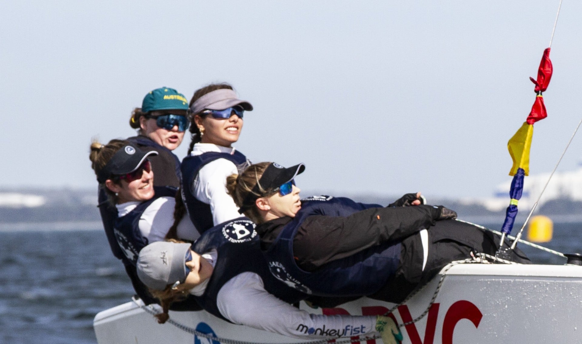 a group of women sailors on the water in Fremantle, WA 