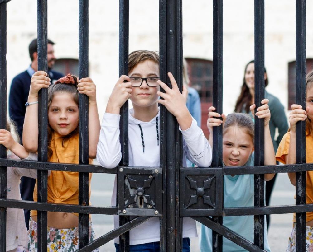 Children behind the gates at Fremantle Prison 
