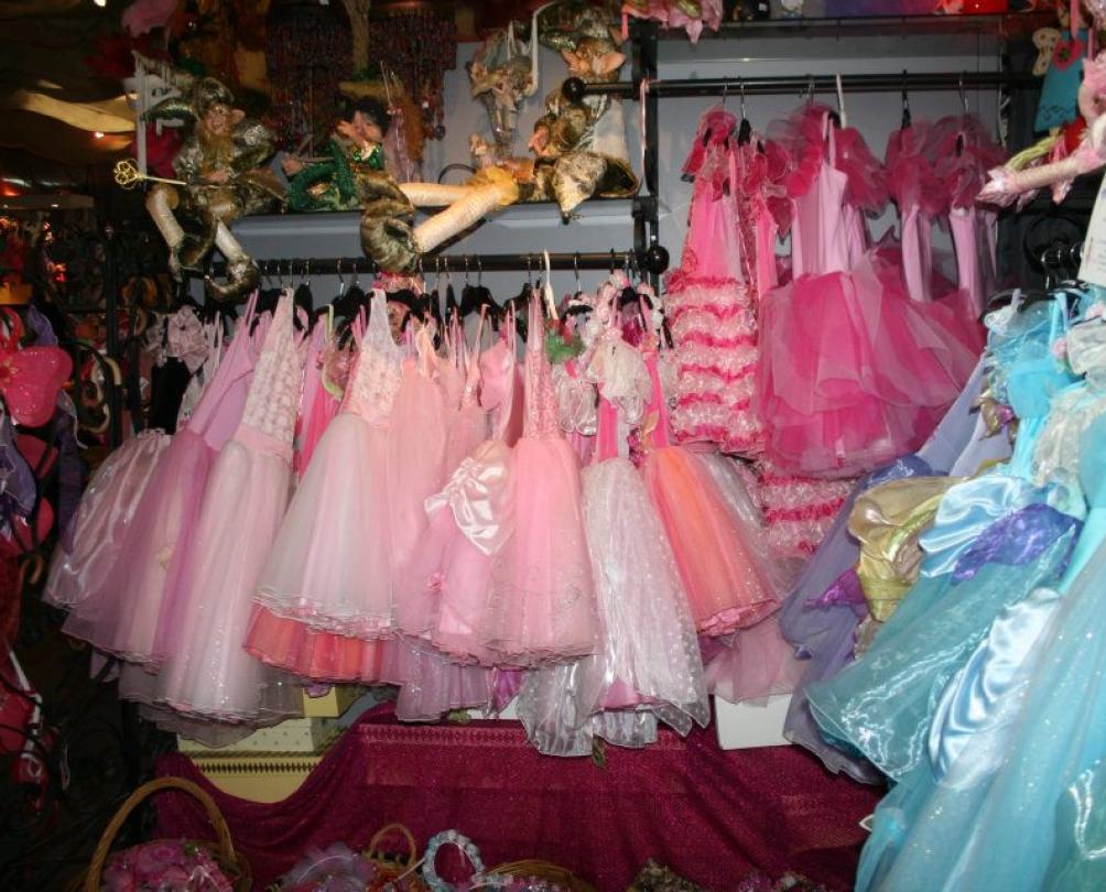 Fairy costumes hanging in store at The Pickled Fairy and Other Myths