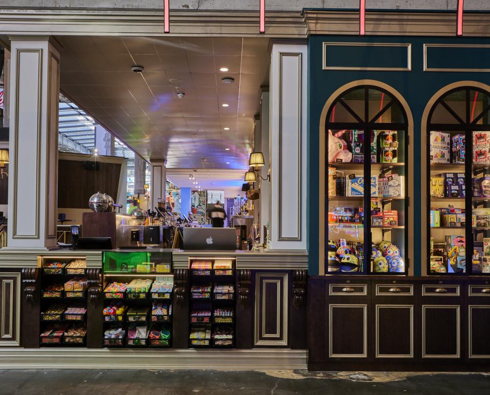 Arcade game prizes on display at counter at B Lucky & Sons, FubLab Fremantle