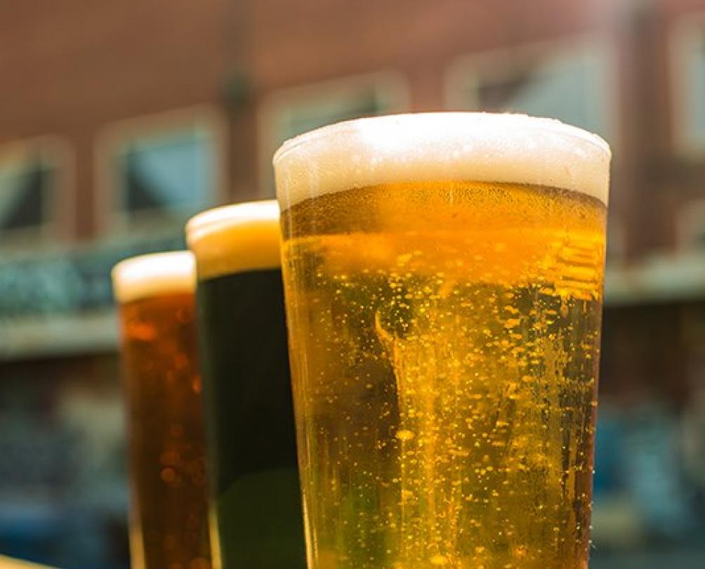 Beers on the bar at Clancy's 