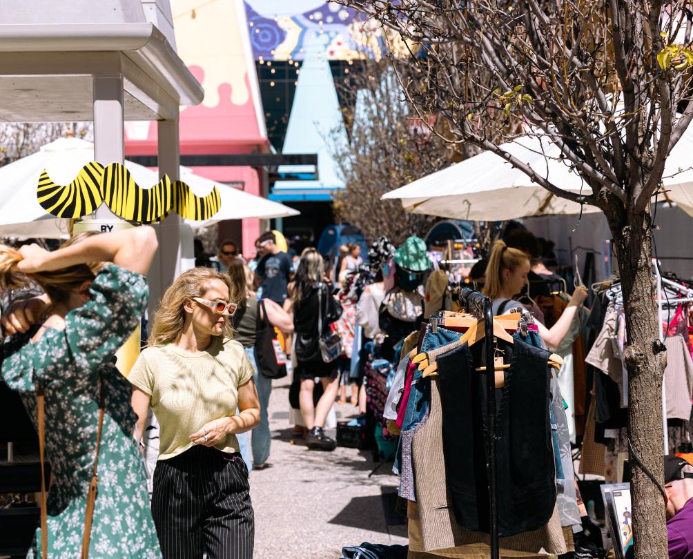Shopping at Pre Loved Clothing Market, FOMO Freo