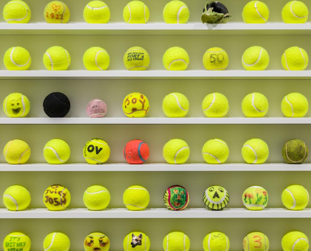 David Shrigley's Mayfair Tennis Ball Exchange at SFG 2022.