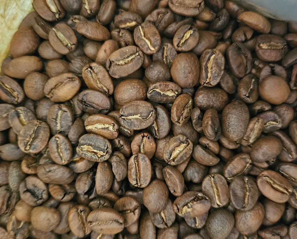 a close up of coffee beans 