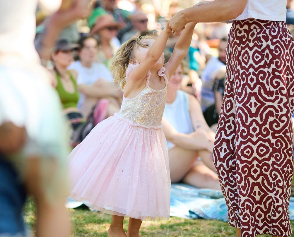 a mother and daughter dancing at Sunday Music Walyalup Fremantle Arts Centre
