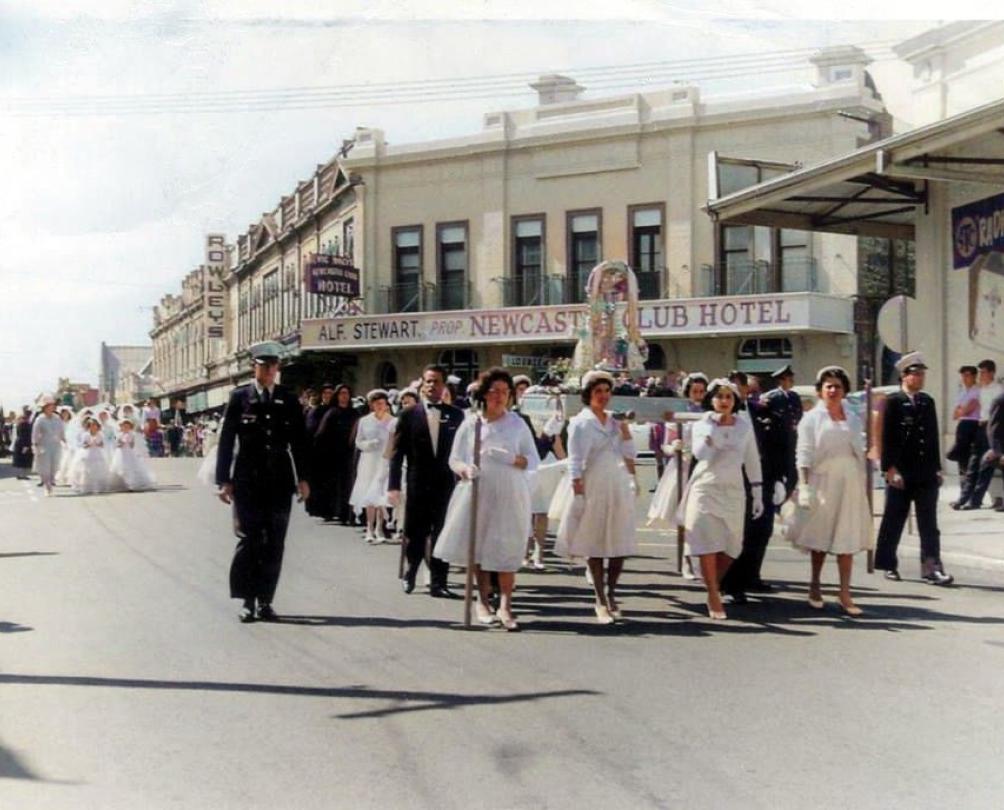 a historical photo of the Blessing of the Fleet 1960
