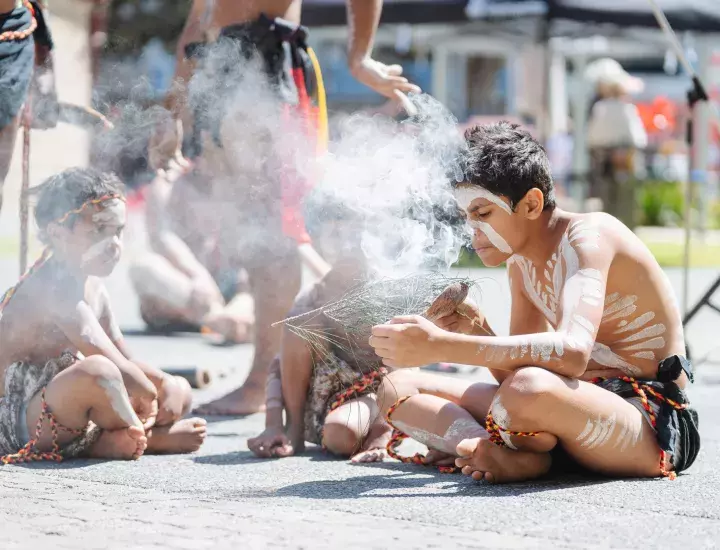 Traditional welcome and smoking ceremony in Walyalup Koort