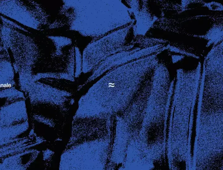 Blue and black artwork with white text reading "Fremantle Biennale" and the dates of the fesitval