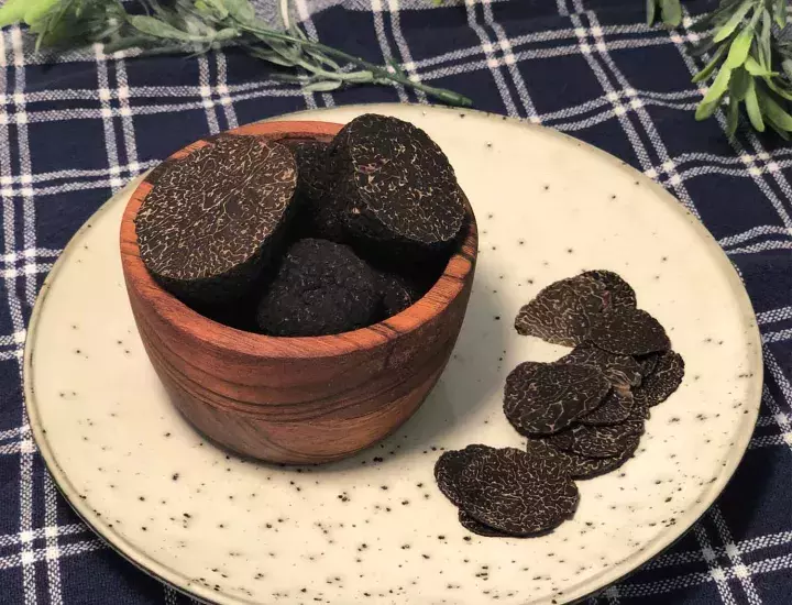 truffles in a bowl and on a plate 