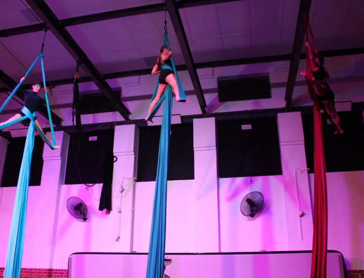 students doing silks training at Circus WA 